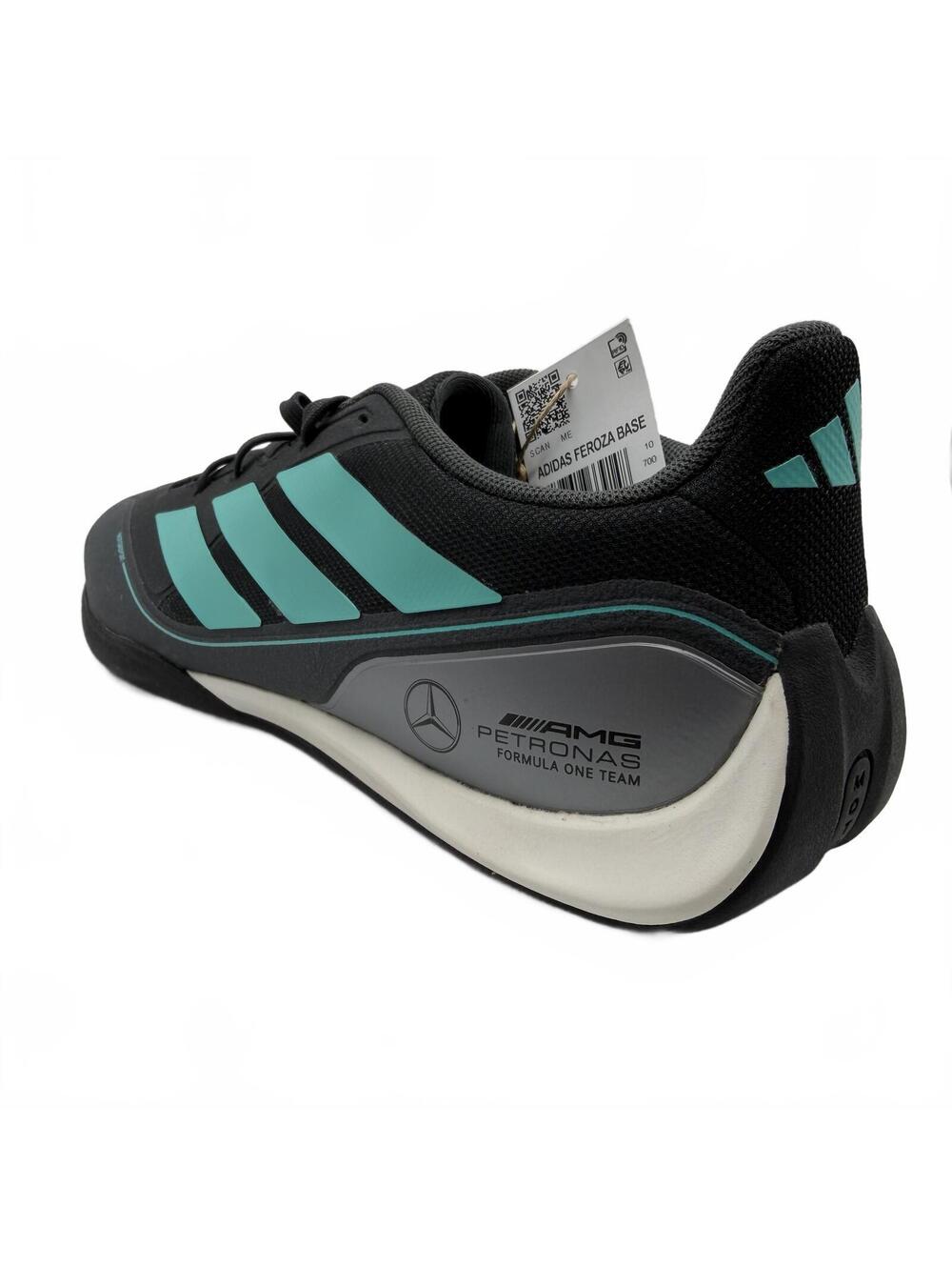 Mercedes AMG PETRONAS F1 Team × adidas Feroza Base Black JQ3273 Men's Size 10.5 - Picture 12 of 13